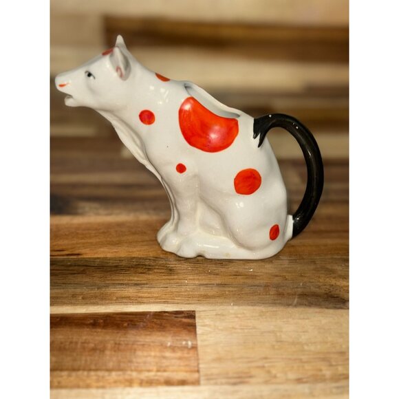 Vintage 1930s Spotted Porcelain Cow Creamer Made in Czech Slovakia - Picture 9 of 11